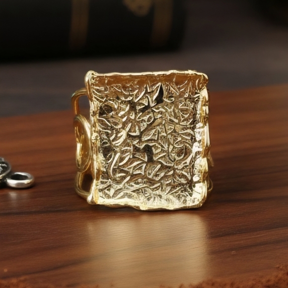 🆕️Turkish Artisan 18K Gold Plated Brass Adjustable Trendy Luxury Cocktail Ring - Picture 7 of 13